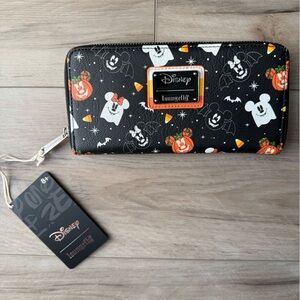 Disney x Loungefly Halloween Ghost Mickey & Minnie Wallet NWT